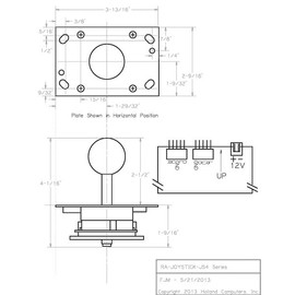 Illuminated LED Arcade Joystick Switchable from 8-Way to 4-Way (Blue)