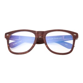 Ultra Blue Light Blocking Glasses Wood Effect Classic Anti Blue Light Glasses Reduce Headaches and Improve Sleep with Blue Light Filter Glasses Men Women PC Computer Gaming Glasses Adults