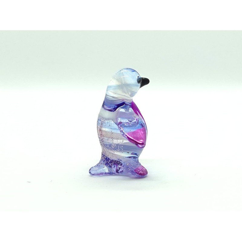 Sansukjai Penguin Tiny Miniature Figurines Hand Blown Glass Art Animals