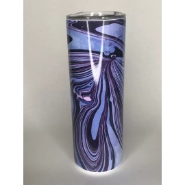 Liquidelics Hot/Cold Beverage Cup/Tumbler, Swirl Design Blue, 20 oz.