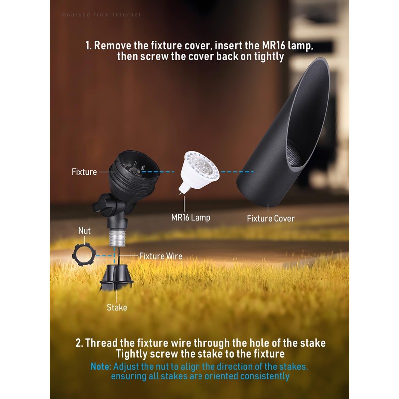 LEONLITE 12V AC/DC Low Voltage LED Landscape Spotlight with Replaceable