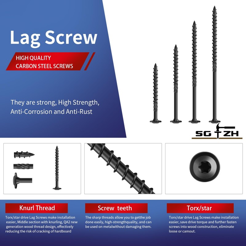 SG TZH #14 x 6 Inch Lag Screws (48Pcs) 2lb.
