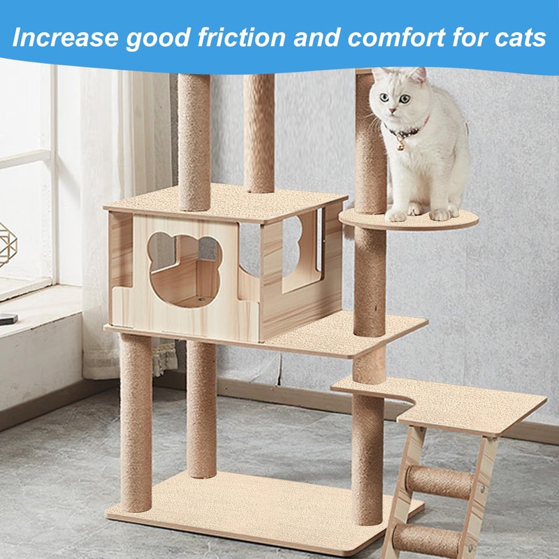YEXEXINM Trimmable Cat Scratching Post Carpet Covered 78.7”x15.8” Self-Adhesive Cat