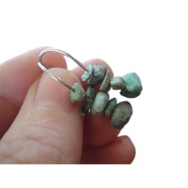 ◦ ● Stone Chip Long African Jasp Earrings - Natural Stone Earrings