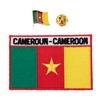 Parche bordado de la bandera de Camerún con pin de
