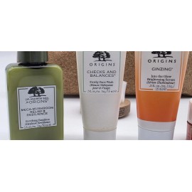 Origins Skincare Set 5 Piece + Zipper Pouch Bag Travel Size New