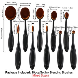 10Pcs Ink Blending Brushes Set; Mixed Sizes Blender Brushes for Scrapbooking Stencils Card Making Crafting Ink Daubers Ink Blending Tool (10 Sizes)