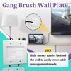 2PCS 2 Gang Brush Wall Plate for Coaxial Cable, HDMI,