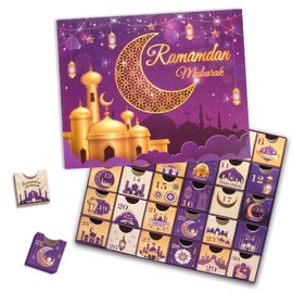 Calendario de Adviento de Ramadán con cajones 2024, 30 cajas vacías para 30 días, calendario Eid Mubarak Coutdown rellenable, regalo de Ramadán, arte islámico, caja de almacenamiento de números de