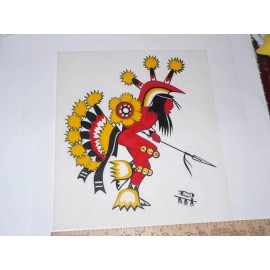 Original Vintage Transfer DECAL Iron On Warrior Art By Hood RARE NOS