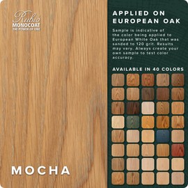Rubio Monocoat Wood Stain & Finish 65 ft² - Mocha | Oil Plus 2C | Quick-Dry, Eco-Friendly Linseed Wood Oil for Indoor Use, Includes Accelerator (Part B) | Protector | 130 ml