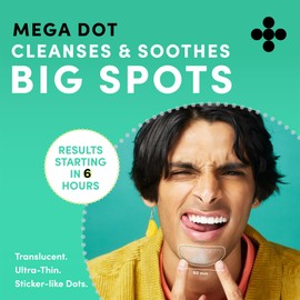 Dots for Spots Dots for Spots Mega Pimple Patches - Pack of 10 Fast Acting Spot Treatment Stickers Infused With Niacinamide and Salicylic Acid - Perfect For Back, Chin or Chest Acne