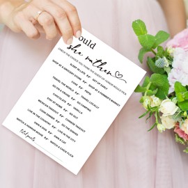 bxtala Bridal Shower Game Cards, Would She Rather Wedding Shower Games, Bride and Groom Party Fun Activities, 30 Game Cards, Engagement Wedding Party Supplies