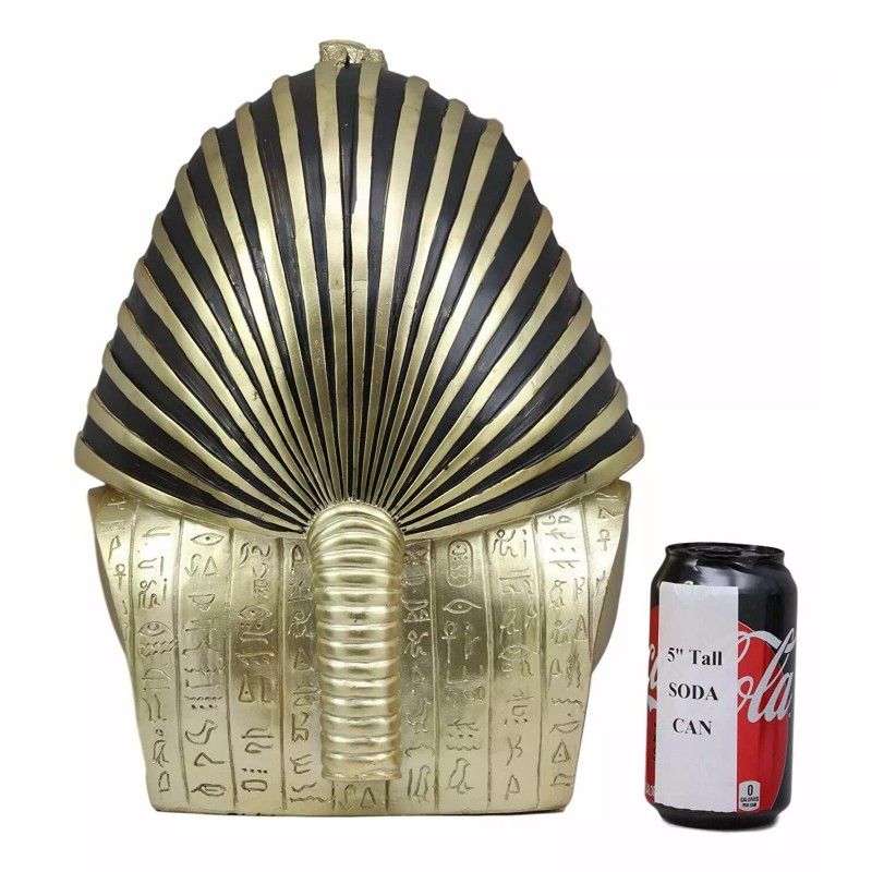 Ebros Large Golden Mask of Pharaoh Egyptian King TUT Bust