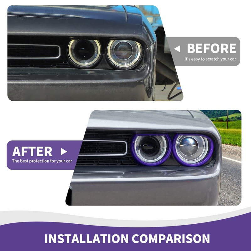 RAZPOY Headlight Lamp Cover for Challenger Accessories, Front Headlight Cover