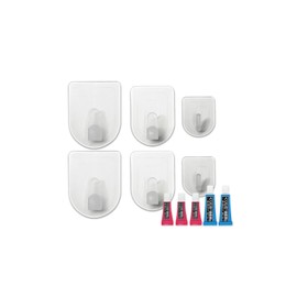 3 Types of Assorted Compact Hooks for Wallpapers (Transparent 6 Sets)