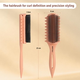 Curly Hair Brush, 9 Row Detangle Hairbrush for Detangling and Defining Curl