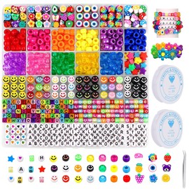 930Pcs Cuentas de Arcilla para Hacer Pulseras, Arcilla Polimérica Cuentas Planas para la Joyería que hace el Kit, Arcilla Heishi Cuentas para Niños Adultos que Hacen Collar Pendiente (Cajas A-1)
