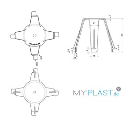 My Plast Spacers for Recessed Spotlights, Flame Retardant Heat Protection Plastic Bracket, Protective Ceiling Spacers for Deep Halogen or LED Lamps, Diameter Recess 62-90 mm [Pack of 10]