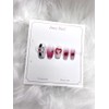 Heart Embossed Nail Tips - Short Almond / 하트 엠보