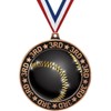 2.75" 3rd Place Baseball Shadow Medal Award, Bronze Trophy Medal