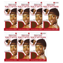 DONNA Weaving Caps Open Top Wig Cap Liner | Brown Wig Caps for Women | Breathable Hair Net for Wigs & Extensions (7 PC)