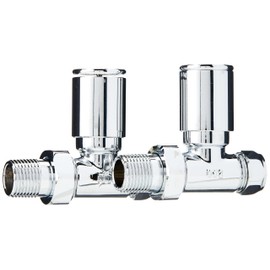 Keenware KRA-002 Straight Radiator & Towel Warmer Valves, Chrome