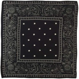 FONYVE 100% Mulberry Silk Scarfs for Women - Lightweight Square Satin Head Scarf - Small Silk Hair Scarf for Sleeping 21", 40 Constellation Black, S