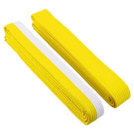 heavenlife Pack of 2 Judo Karate Belts, Judo Belt, White Yellow, Taekwondo Belt, Yellow, Martial Arts Belt, Children, 260 cm, 4 cm Wide, Martial Arts Karate Judo Cotton Taekwondo Belts, Budo Belt
