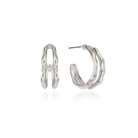 Natural wave double ring earrings OTE122114NWW plating color / 네추럴 웨이브 더블링 귀걸이 OTE122114NWW 도금컬러
