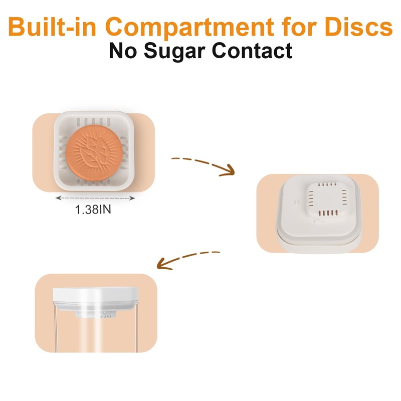 TekCuby Brown Sugar Keeper Container, Airtight Brown Sugar Container with