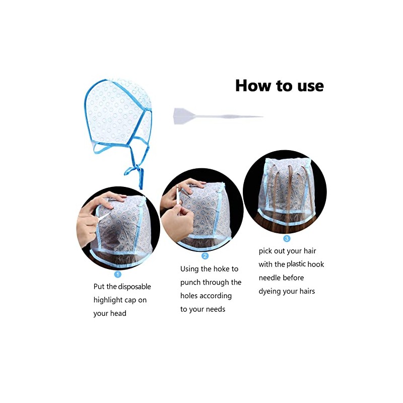 Hair Highlighting Kit Disposable Highlight Cap Coloring Dye Tool Set