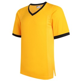 DEHANER Yellow American Football Jerseys for Men Women Boys Girls Workout Shirts Sports Game Fitness Tops Plain Outfit Black Neck-Yellow Jersey,Men Size Small