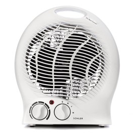 Sohler Portable Electric 1500W Fan Heater with Adjustable Thermostat, Overheat and Tip-Over Protection, ETL Certified, Ideal for Home & Office, White