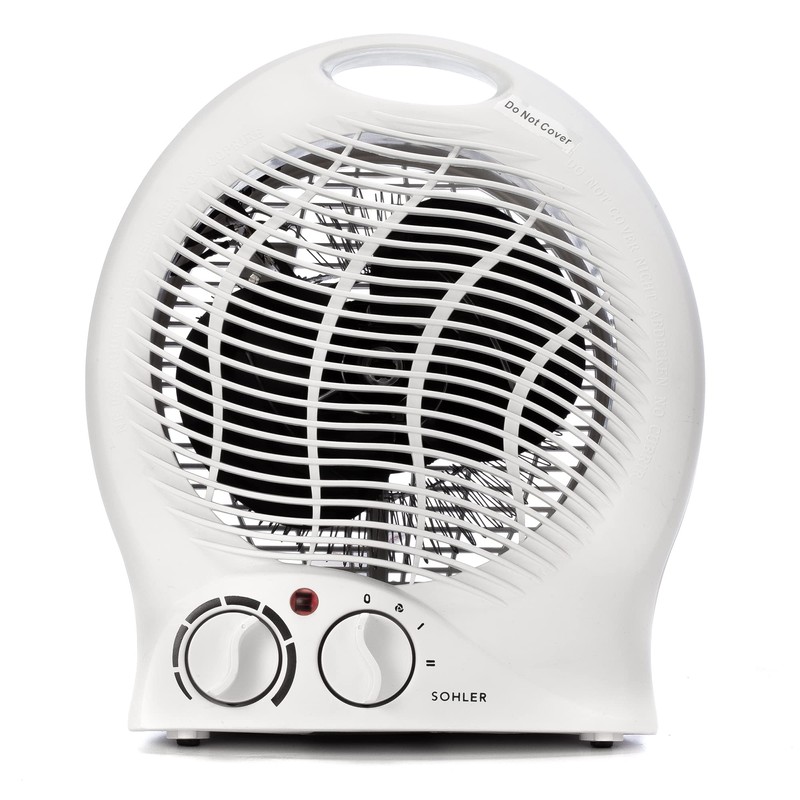Sohler Portable Electric 1500W Fan Heater with Adjustable Thermostat, Overheat