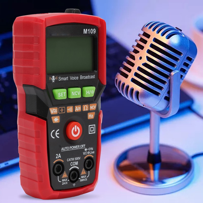 Digital Multimeter English Voice Broadcast Flashlight Backlit Screen Automatic Portable