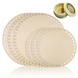 PetGlimmer (15 cm/20 cm) 6 Pieces Round Bag Base for Crocheting, Basket Base for Crochet, Wooden Base for Crochet, Natural Crochet Basket for Wood, Basket Crochet for DIY Basket, Weaving Supplies,