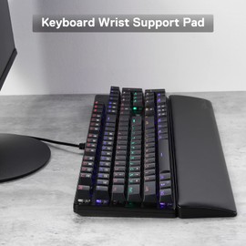 Redragon P037 Meteor L Computer Keyboard Wrist Rest Pad, Ergonomic Soft Memory Foam Wrist Support w/Anti-Slip Rubber Base, 100% 104 Keys Standard Size 17.12 x 2.87 in, 0.78 inch (20mm) Height, Black