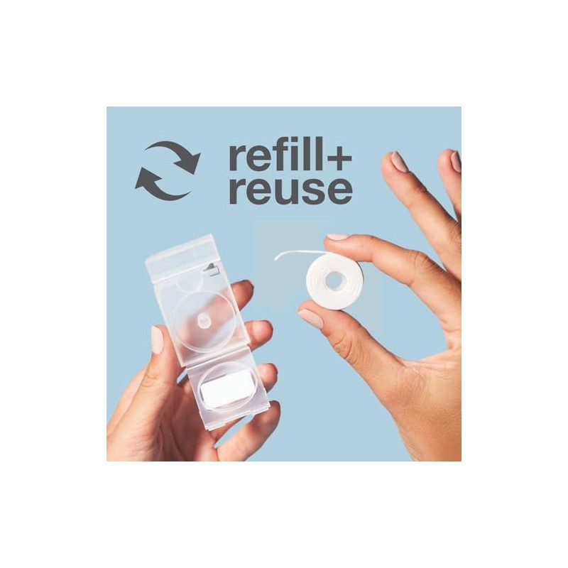 Davids Expanding Dental Floss + Refill w/Hydroxyapatite, No Break Woven