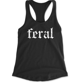 Racerback Feral Festival Rave EDM XX-Large Black Ladies Tank Top