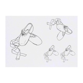 Azeeda 4 x 'Ballettschuhe' Temporäre Tattoos - Wasserfest, Hautfreundlich & Ungiftig · Transfers in Verschiedenen Größen (TO00071774)