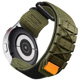 Hstrap Rugged Woven Nylon Watch Bands Strap Replacement 20mm Velcro Sport Watch Strap Bracelet for Men Women Army Green