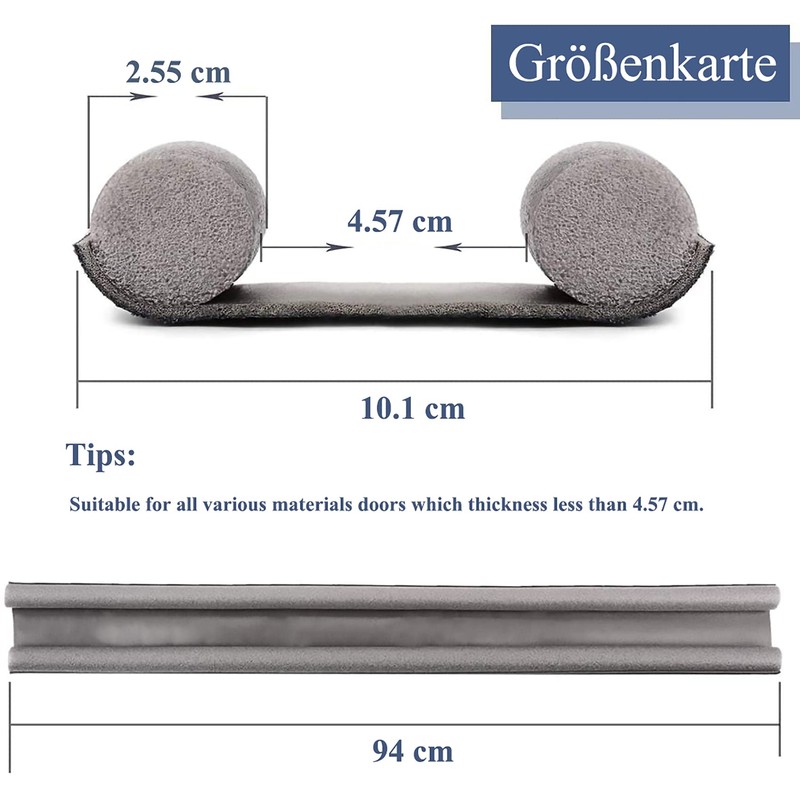 Draught Excluder for Doors 94 cm, Door Seal Draught Stopper