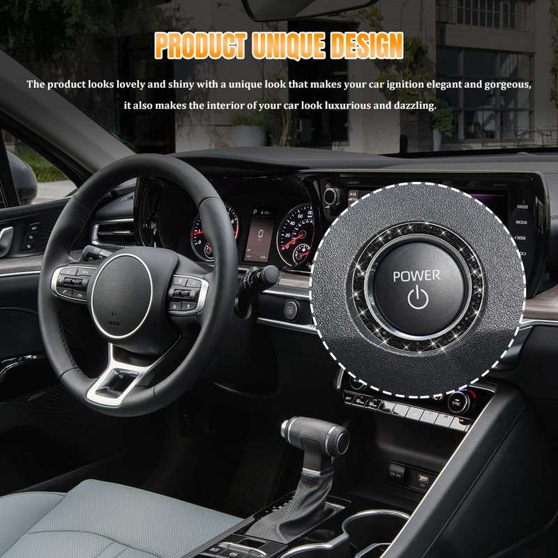 QZTYTY 2PCS Car Engine Start Stop Decoration Ring, Car Start