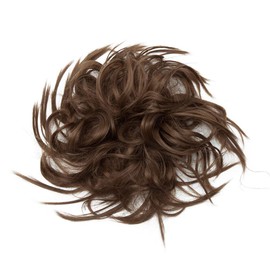 【45g】Tousled Updo Messy Hair Bun Hairpiece Synthetic Hair Extensions Scrunchie Scrunchy Ponytail Hair Acessory [Medium Brown]