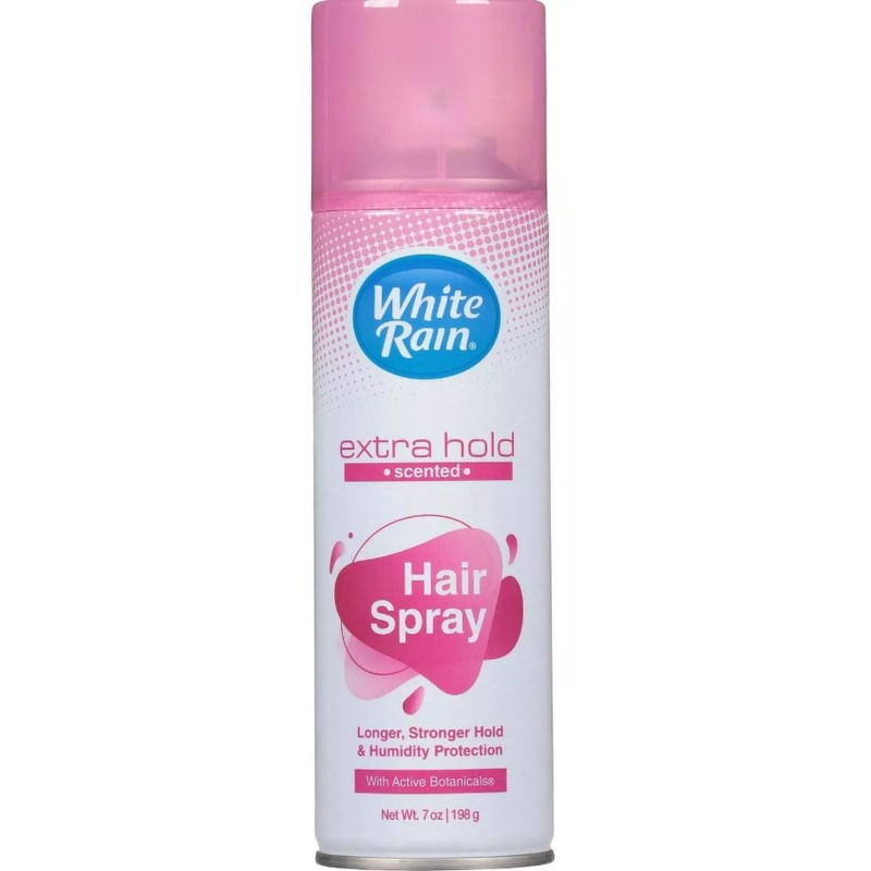 6 Pack White Rain Extra Hold Hair Spray Aerosol, Scented,