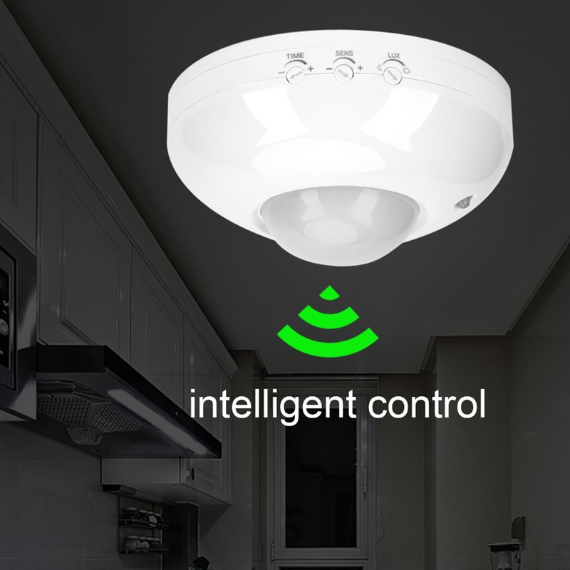 Infrared Motion Sensor Adjustable Ceiling Mounted Hallway Garage Patio Toilet