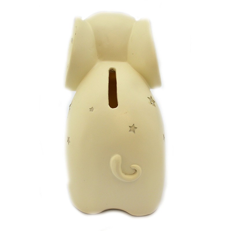Bambino by Juliana Resin White Elephant & Stars Money Box