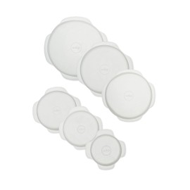 W&P Reusable Silicone Stretch Lid, Set of 6 Circular Lids, Dishwasher Safe, Freezer Safe, LFGB/Premium Materials, Microwave Safe, Clear
