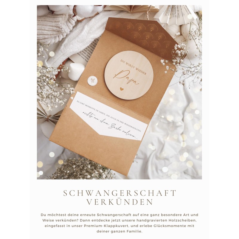 Joli Coon Du wirst wieder Papa Wooden Disc with Folding